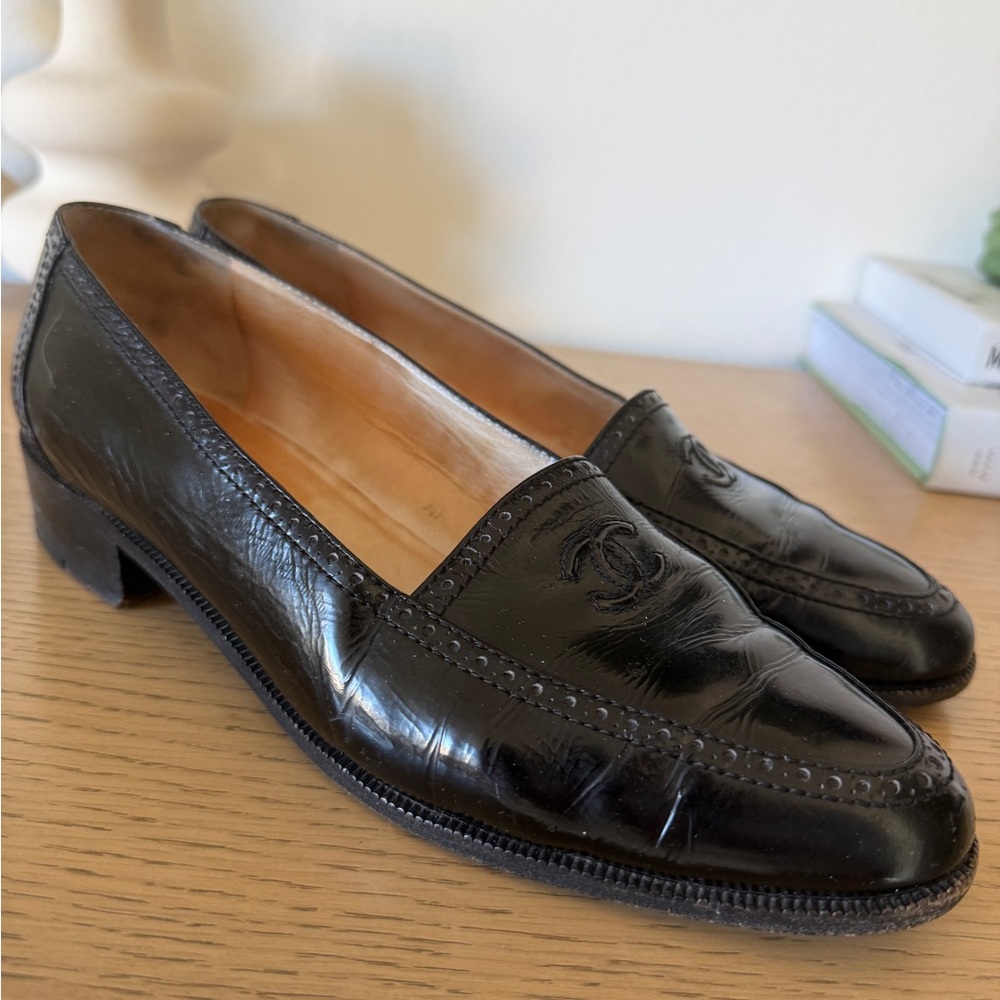 CHANEL Vintage Calf Skin Loafers